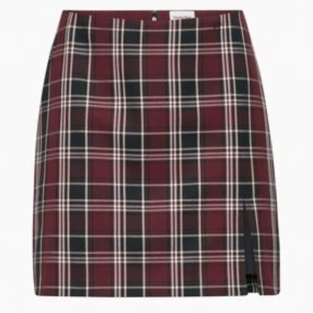 Sunday Best Red Black Tatiana Plaid Recycled Material Micro‎ Mini Skirt NWT 6